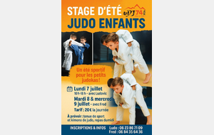 Stage Judo Enfants - Un été sportif pour les judoka !